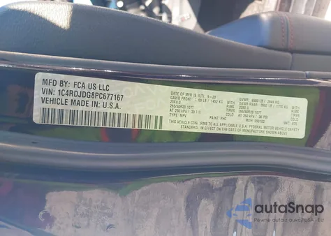 2023 Dodge Durango Gt Plus Awd z USA, uszkodzony, nr VIN 1C4RDJDG8PC677167